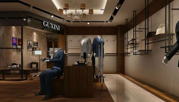 鄭州男西裝專賣店裝修設(shè)計(jì)效果圖