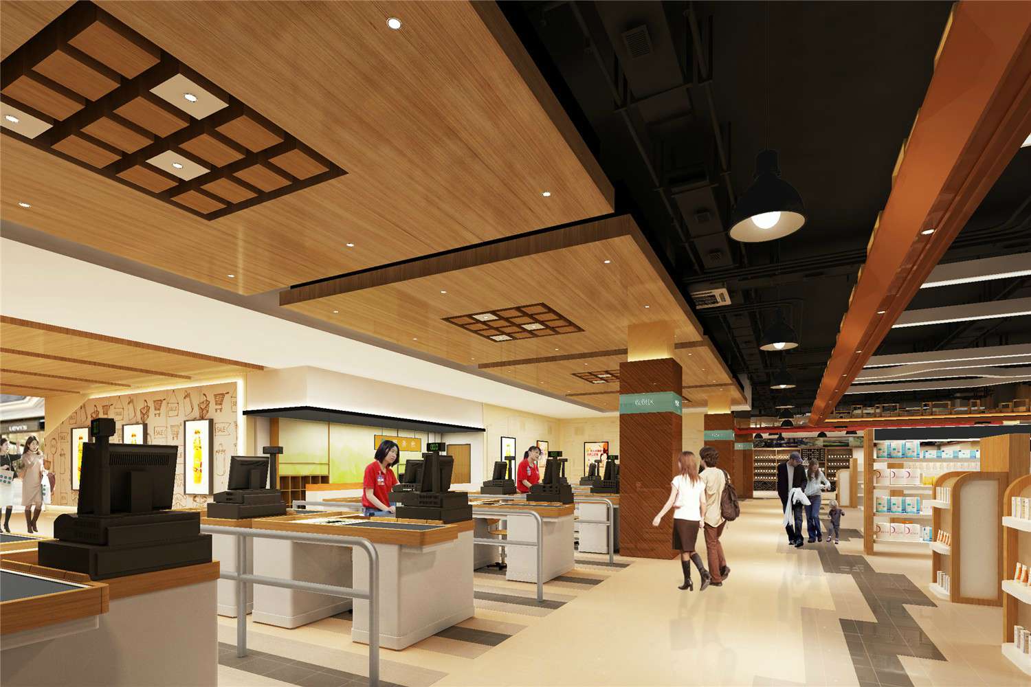 焦作大型超市裝修設計效果圖