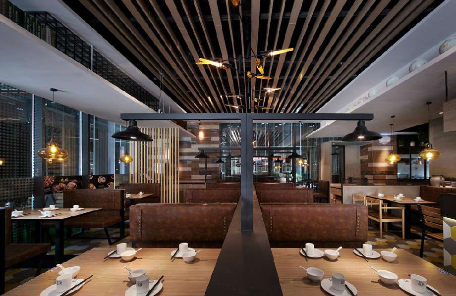 悅肴粵湘風味餐廳裝修設(shè)計效果圖