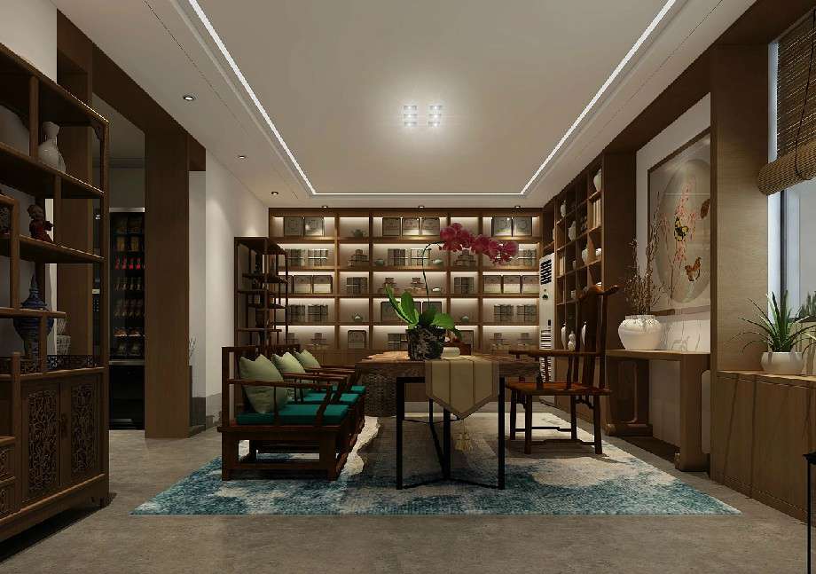 中式風(fēng)格茶葉店裝修設(shè)計(jì)效果圖