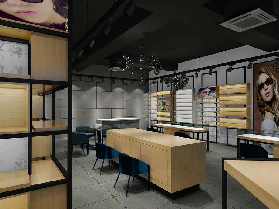 工業(yè)風眼鏡店裝修設計效果圖