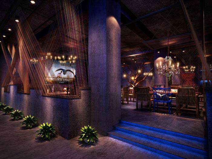 工業(yè)風(fēng)燒烤店裝修設(shè)計(jì)效果圖