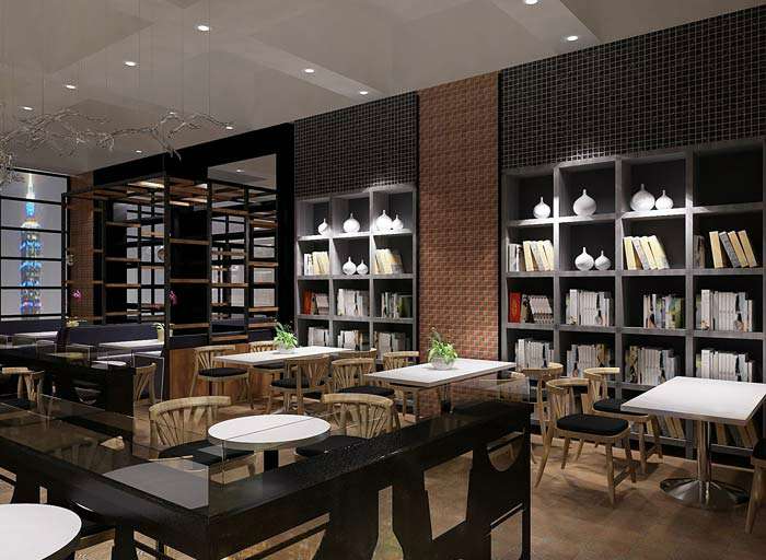 書苑咖啡館裝修設(shè)計效果圖