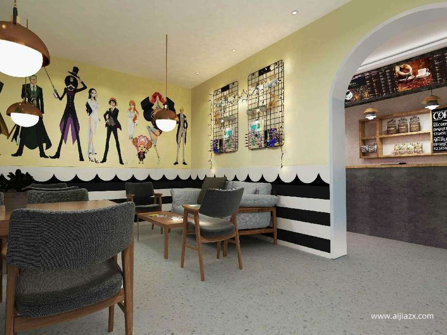 鄭州女仆咖啡店精品設(shè)計效果圖