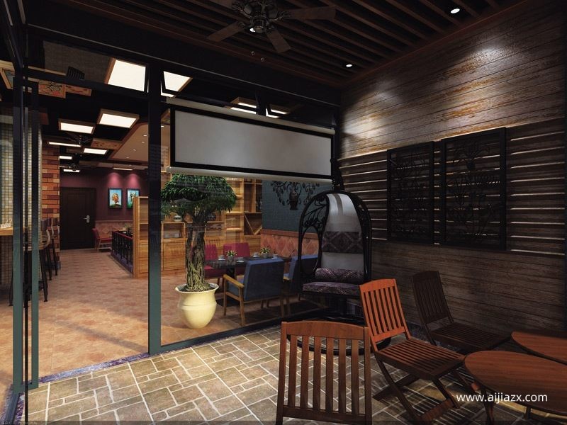 波希米亞風(fēng)咖啡廳裝修設(shè)計(jì)效果圖