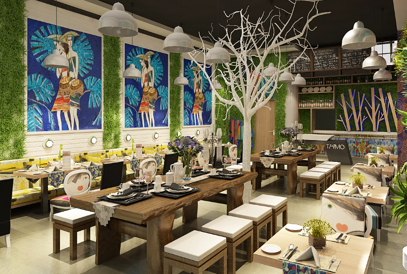 鄭州米線店裝修設(shè)計效果圖