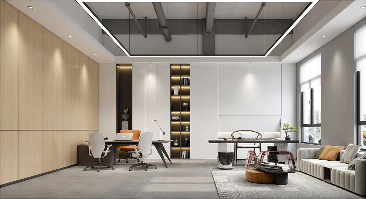 鄭州總經(jīng)理辦公室裝修設計效果圖
