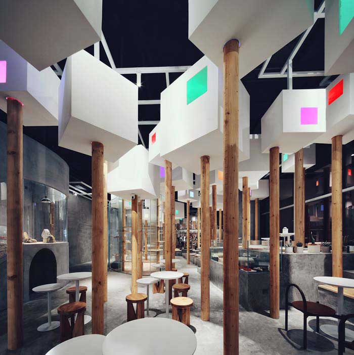 鄭州300m2動物主題咖啡廳設(shè)計(jì)效果圖