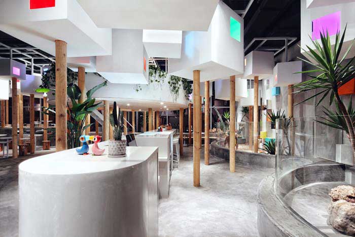 鄭州300m2動物主題咖啡廳設(shè)計(jì)效果圖