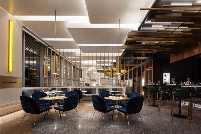 450m2鄭州上街區(qū)西餐廳設(shè)計效果圖