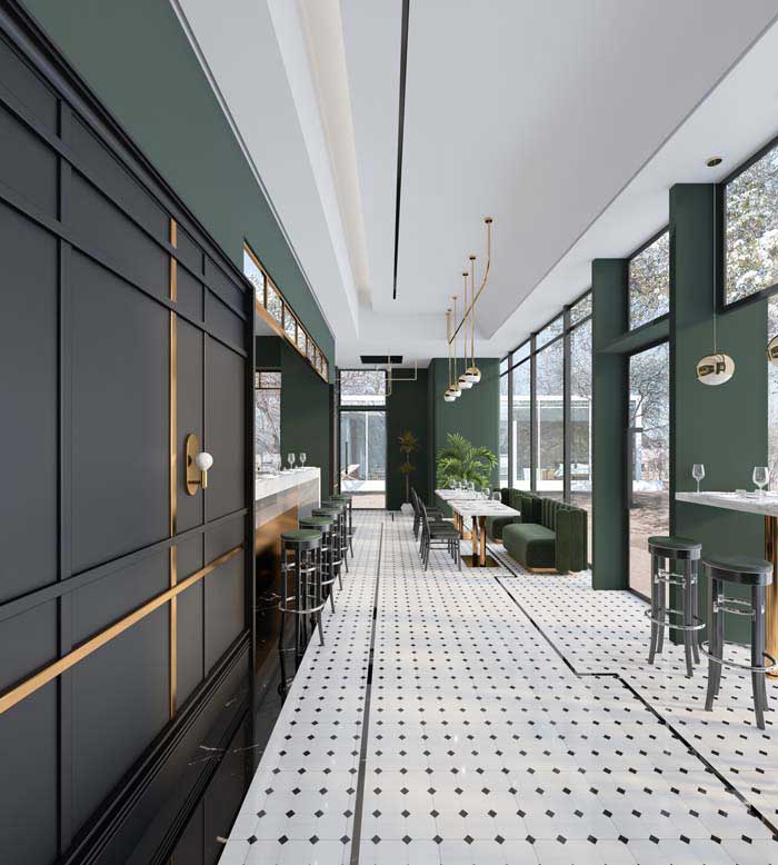 210m2許昌西餐廳裝修設(shè)計效果圖