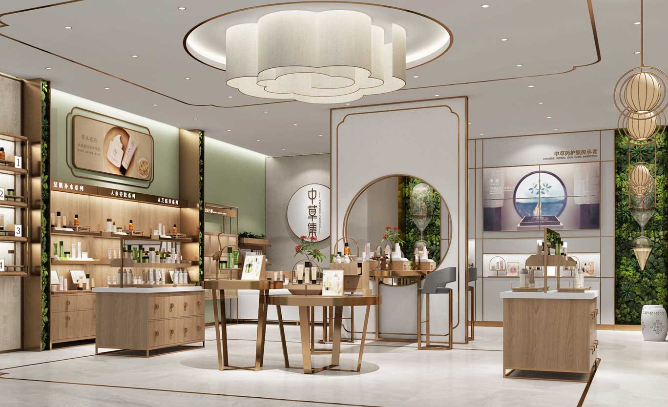 鄭州護(hù)膚品專賣店設(shè)計(jì)裝修效果圖