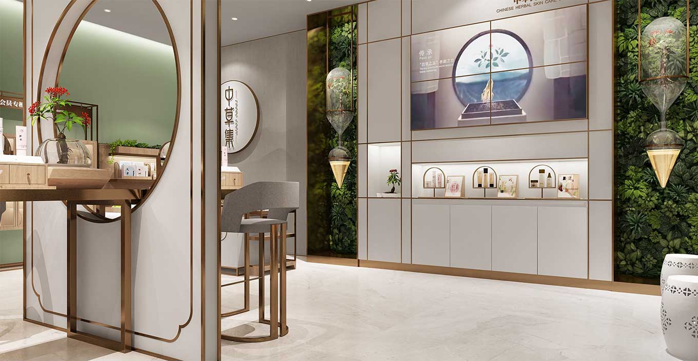 鄭州護(hù)膚品專賣店設(shè)計(jì)裝修效果圖