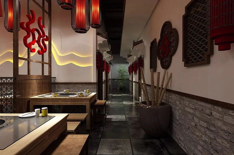 鄭州火鍋店裝修設(shè)計(jì)-650平米火鍋店裝修效果圖