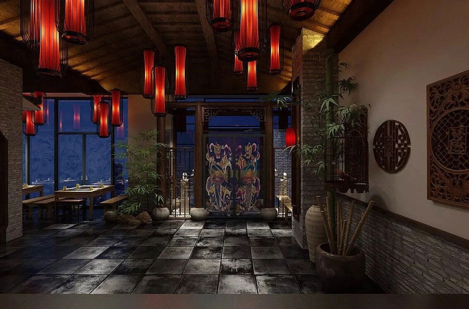 鄭州火鍋店裝修設(shè)計(jì)-650平米火鍋店裝修效果圖