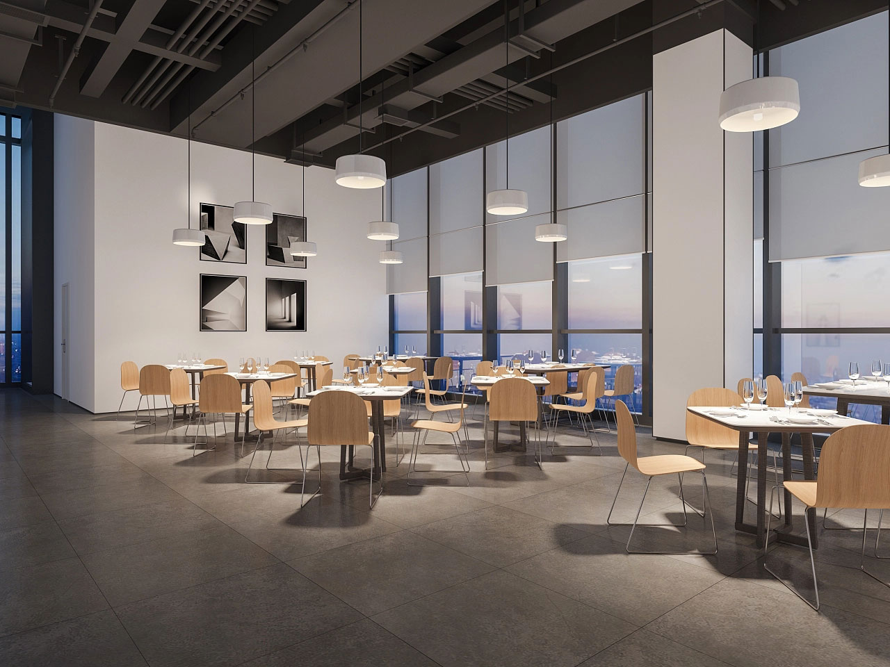 公司食堂裝修設計-企業(yè)餐廳設計效果圖