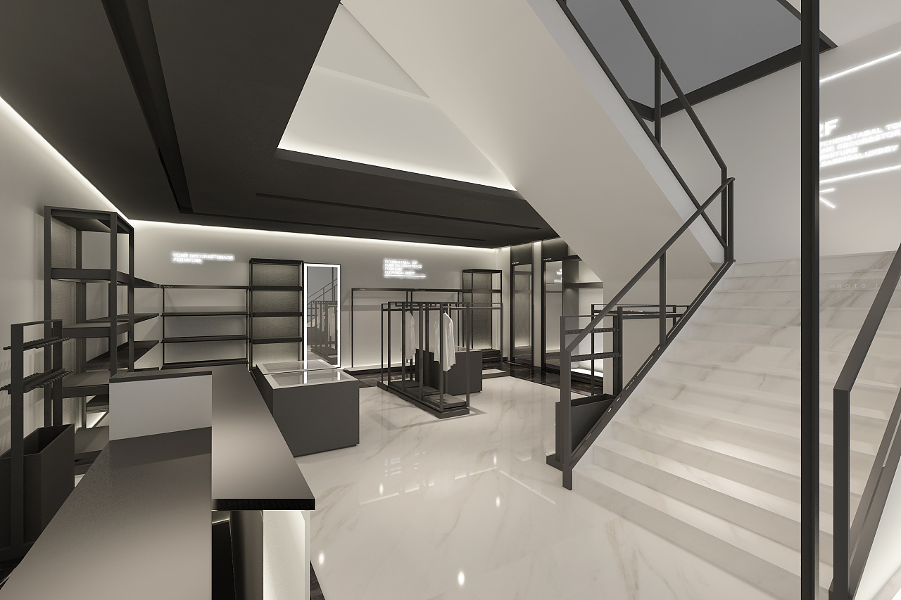 300平米鄭州男裝專賣(mài)店裝修設(shè)計(jì)效果圖