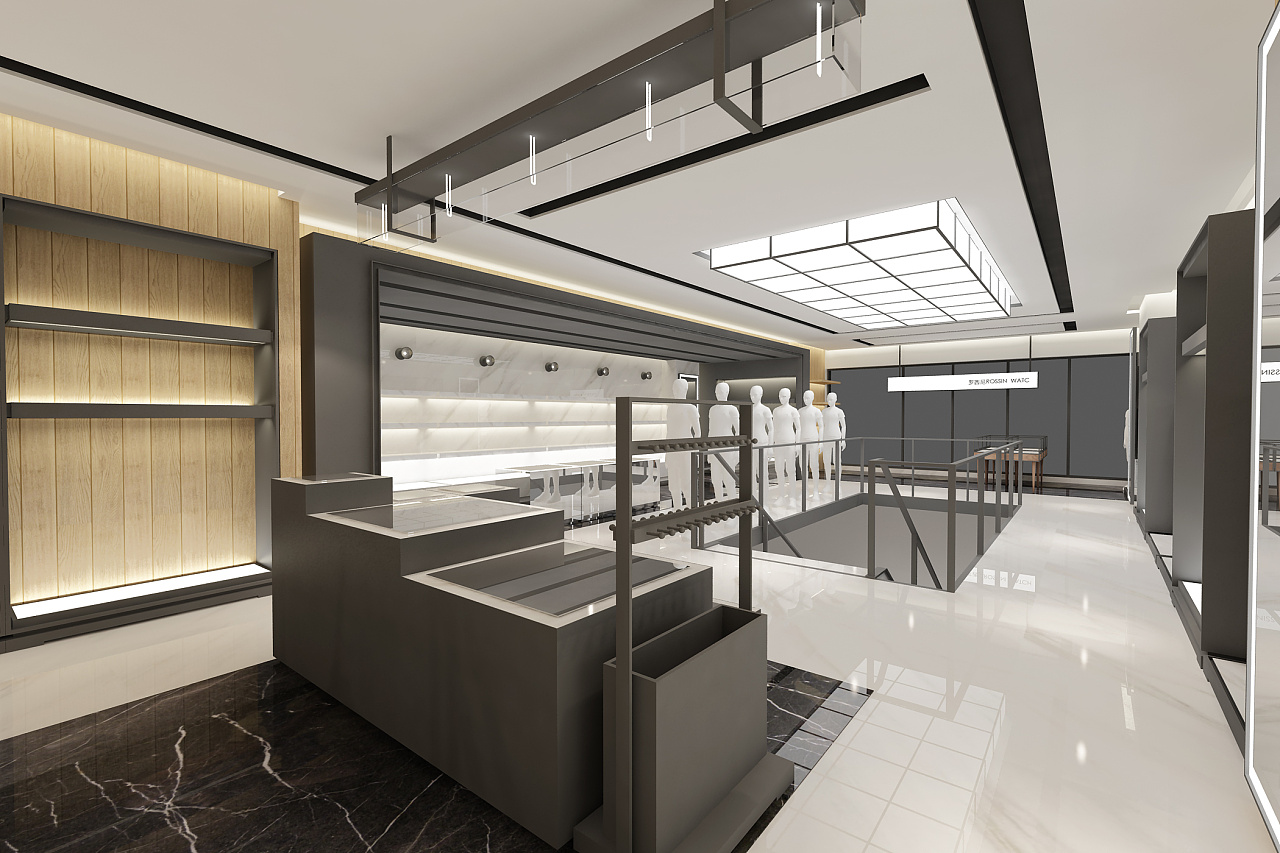 300平米鄭州男裝專賣(mài)店裝修設(shè)計(jì)效果圖