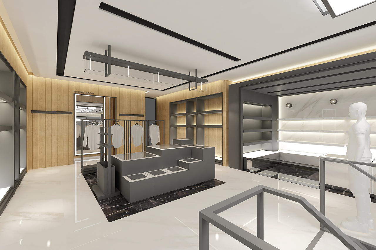 300平米鄭州男裝專賣(mài)店裝修設(shè)計(jì)效果圖