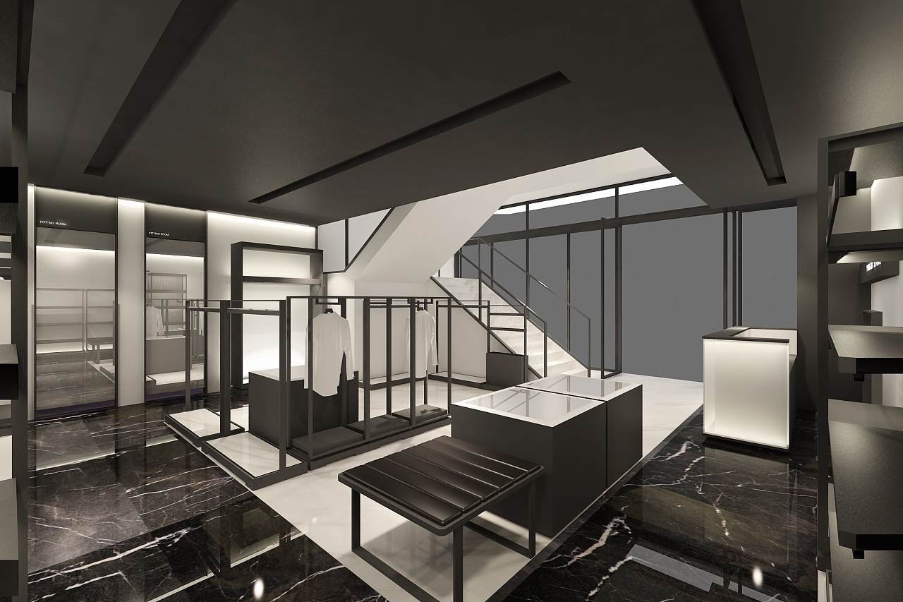 300平米鄭州男裝專賣(mài)店裝修設(shè)計(jì)效果圖