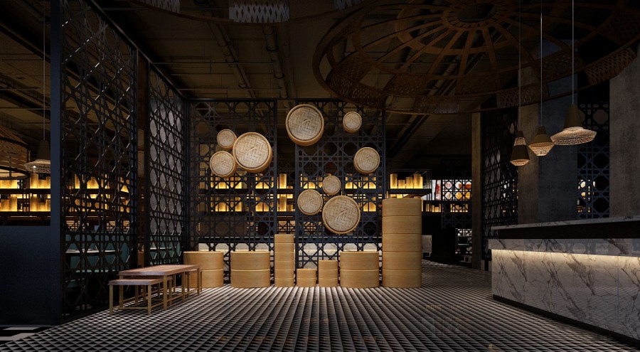 300平米烤肉店面裝修設(shè)計效果圖