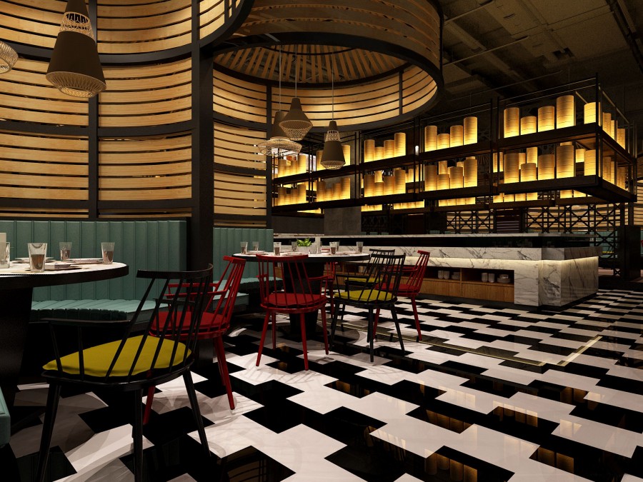 300平米烤肉店面裝修設(shè)計效果圖