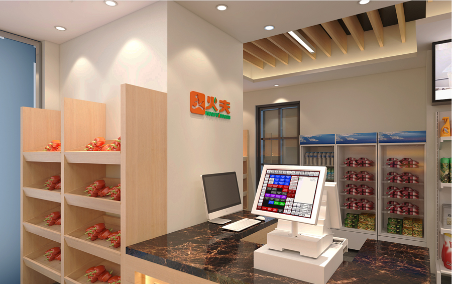 130平米生鮮超市設(shè)計(jì)效果圖