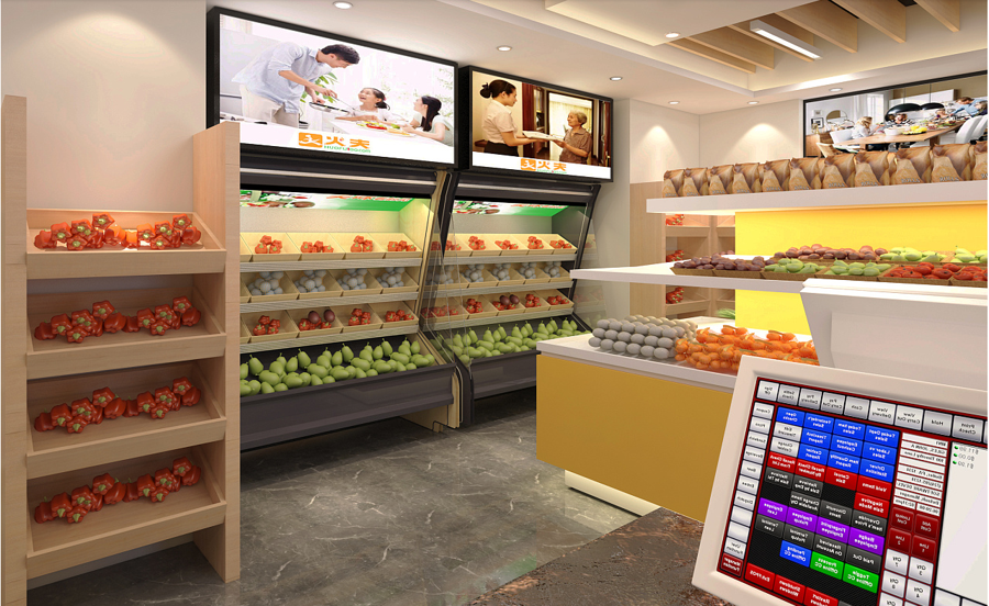 130平米生鮮超市設(shè)計(jì)效果圖