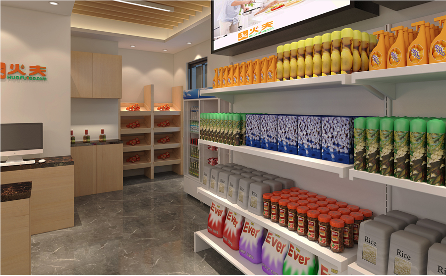 130平米生鮮超市設(shè)計(jì)效果圖