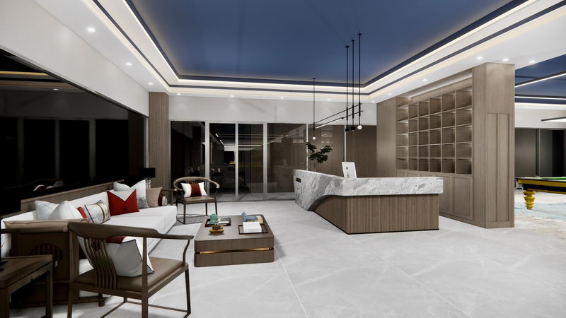 1000平米鄭州臺(tái)球會(huì)所裝修設(shè)計(jì)效果圖