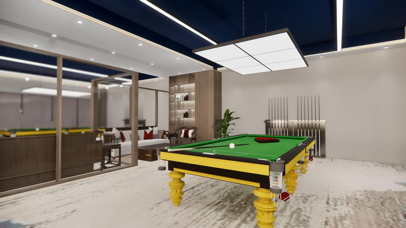 1000平米鄭州臺(tái)球會(huì)所裝修設(shè)計(jì)效果圖