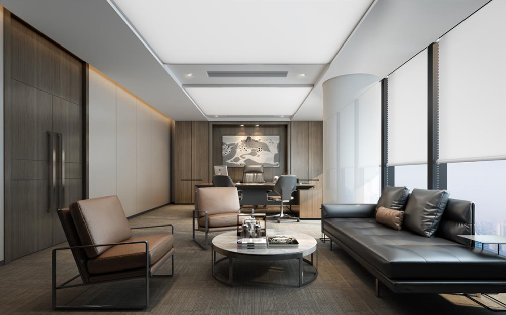 300平米實業(yè)公司辦公室設計效果圖