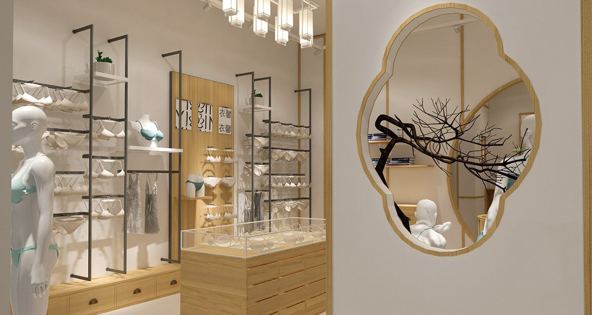 150平米女裝內(nèi)衣品牌店設計裝修效果