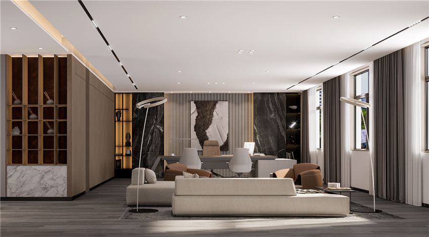 400平米企業(yè)辦公空間設(shè)計效果圖