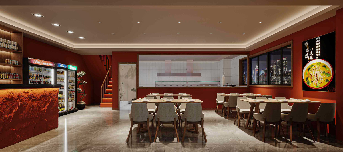 215平米自貢炒菜館裝修設(shè)計效果圖