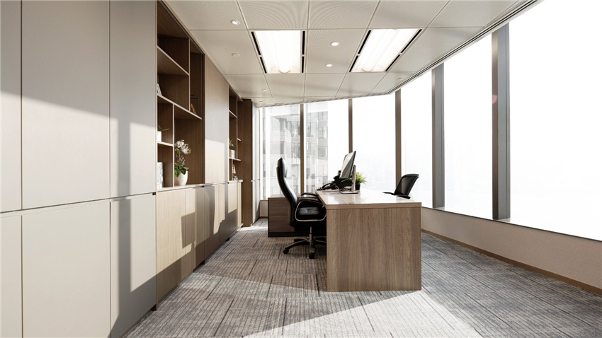 300平極簡(jiǎn)主義辦公空間設(shè)計(jì)效果圖
