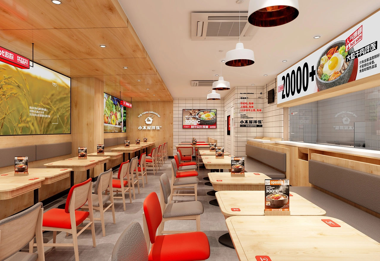 164平米鄭州快餐店裝修設(shè)計效果圖