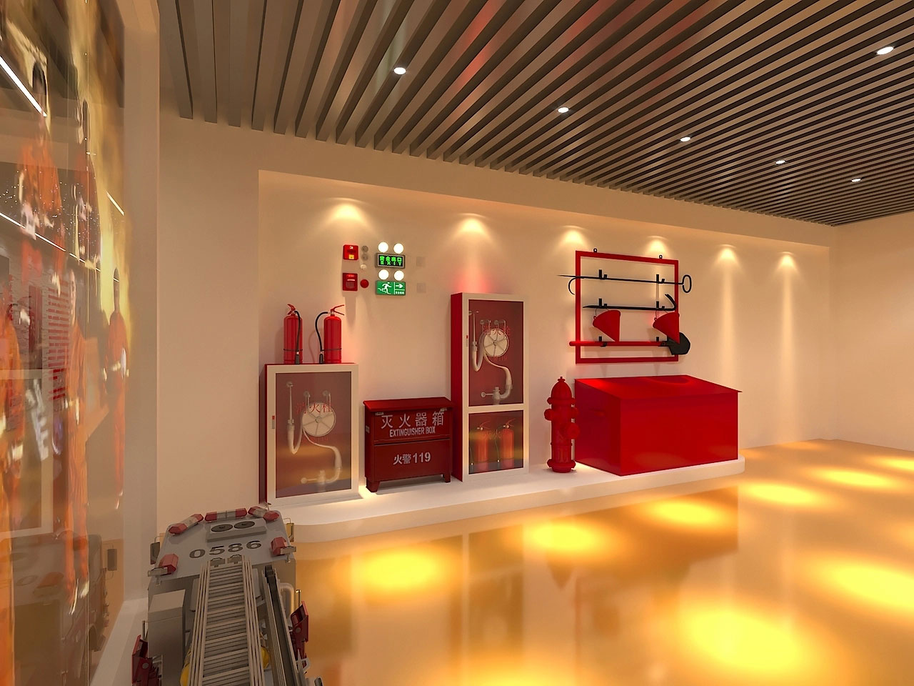384平米消防科普展廳裝修設(shè)計(jì)效果圖