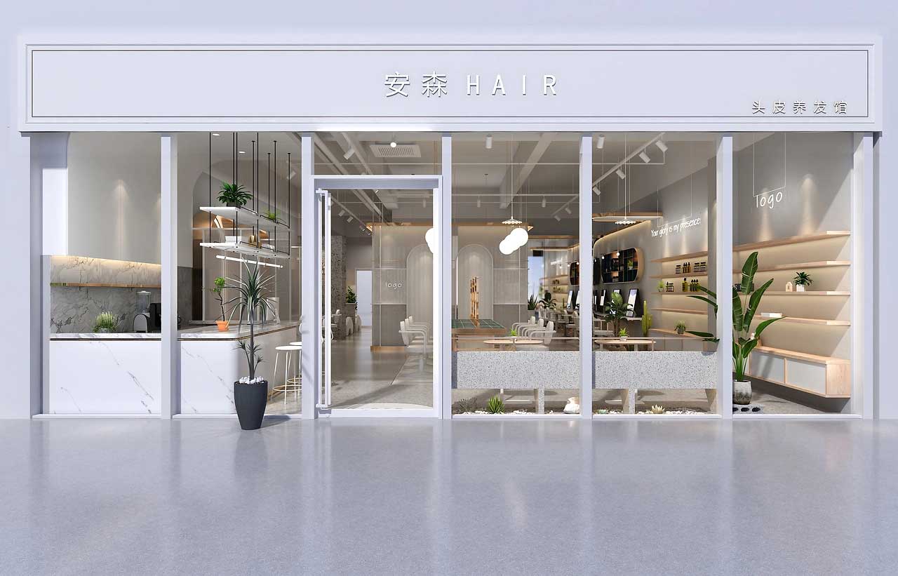 125平米鄭州美容美發(fā)店面裝修設(shè)計(jì)效果圖