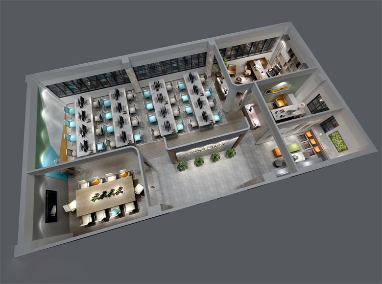 216平米鄭州辦公室設(shè)計裝修效果圖