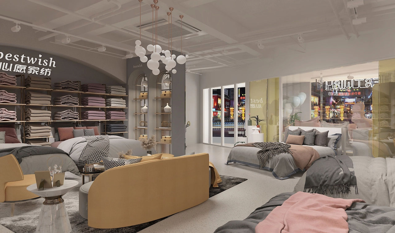 650平米鄭州家紡店面裝修設(shè)計效果圖