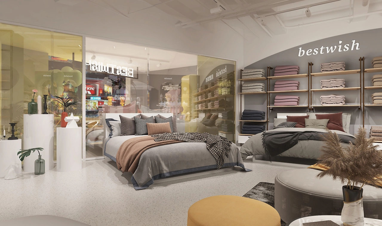 650平米鄭州家紡店面裝修設(shè)計效果圖