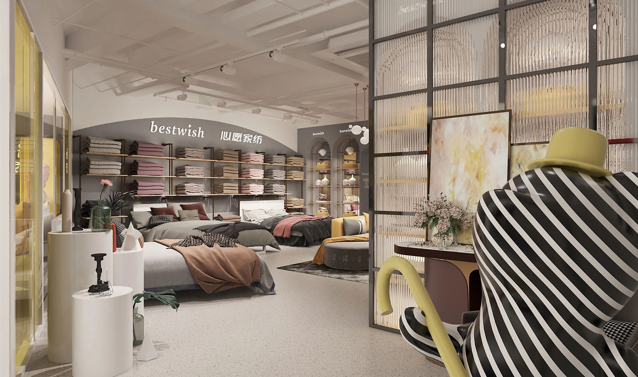650平米鄭州家紡店面裝修設(shè)計效果圖