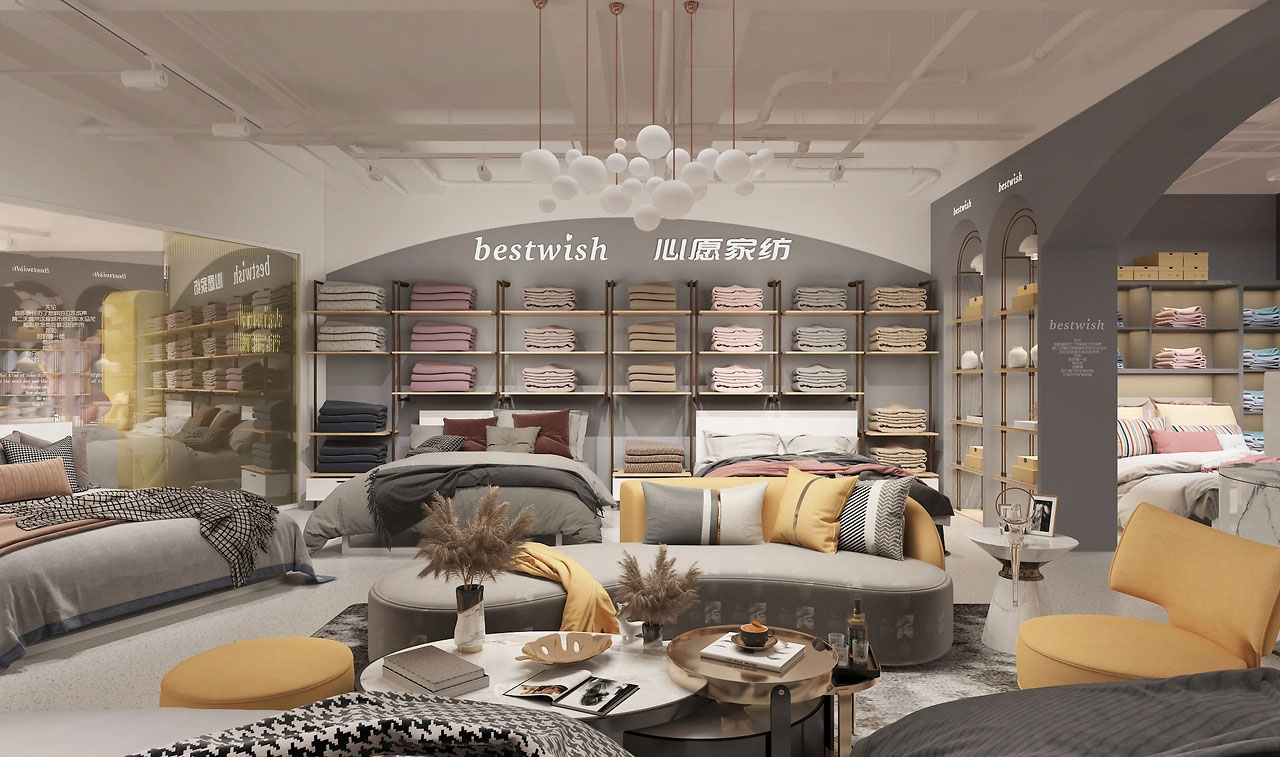 650平米鄭州家紡店面裝修設(shè)計效果圖