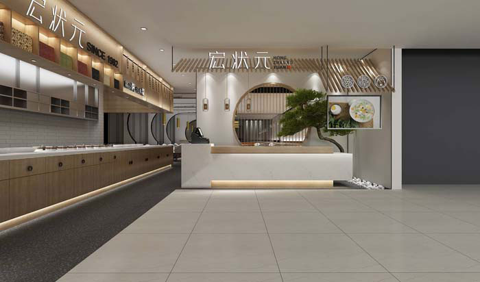 178平米鄭州快餐店設(shè)計裝修效果圖