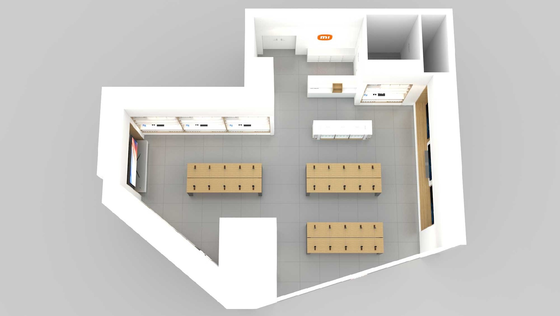 120㎡小米手機(jī)體驗店裝修設(shè)計效果圖