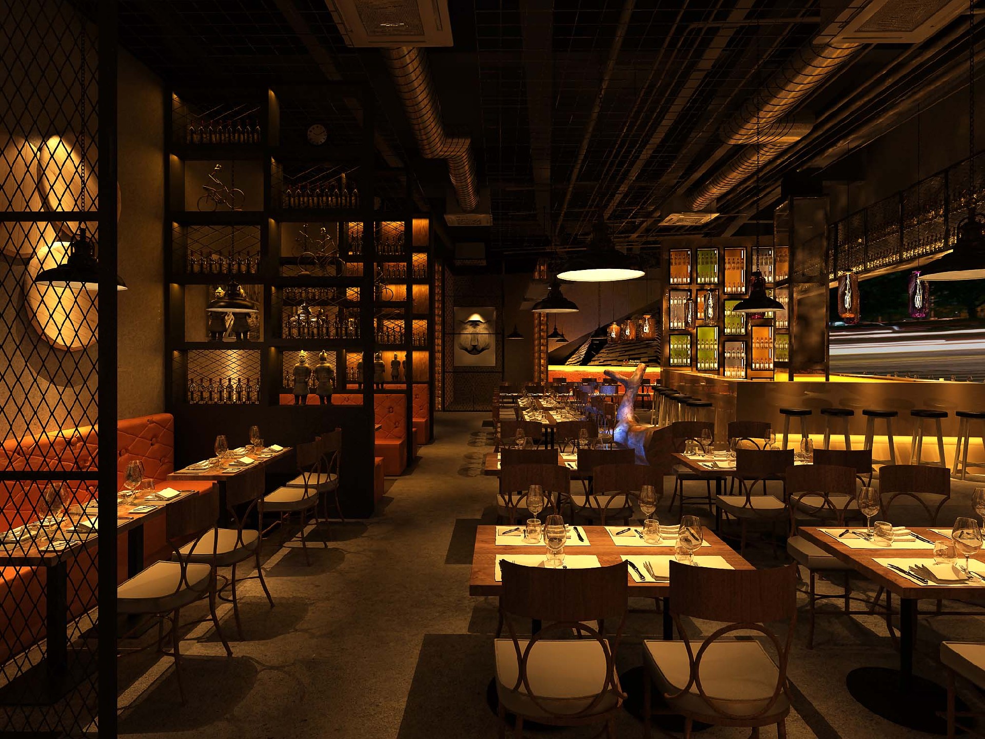 600平米洛陽(yáng)休閑餐廳裝修設(shè)計(jì)效果圖