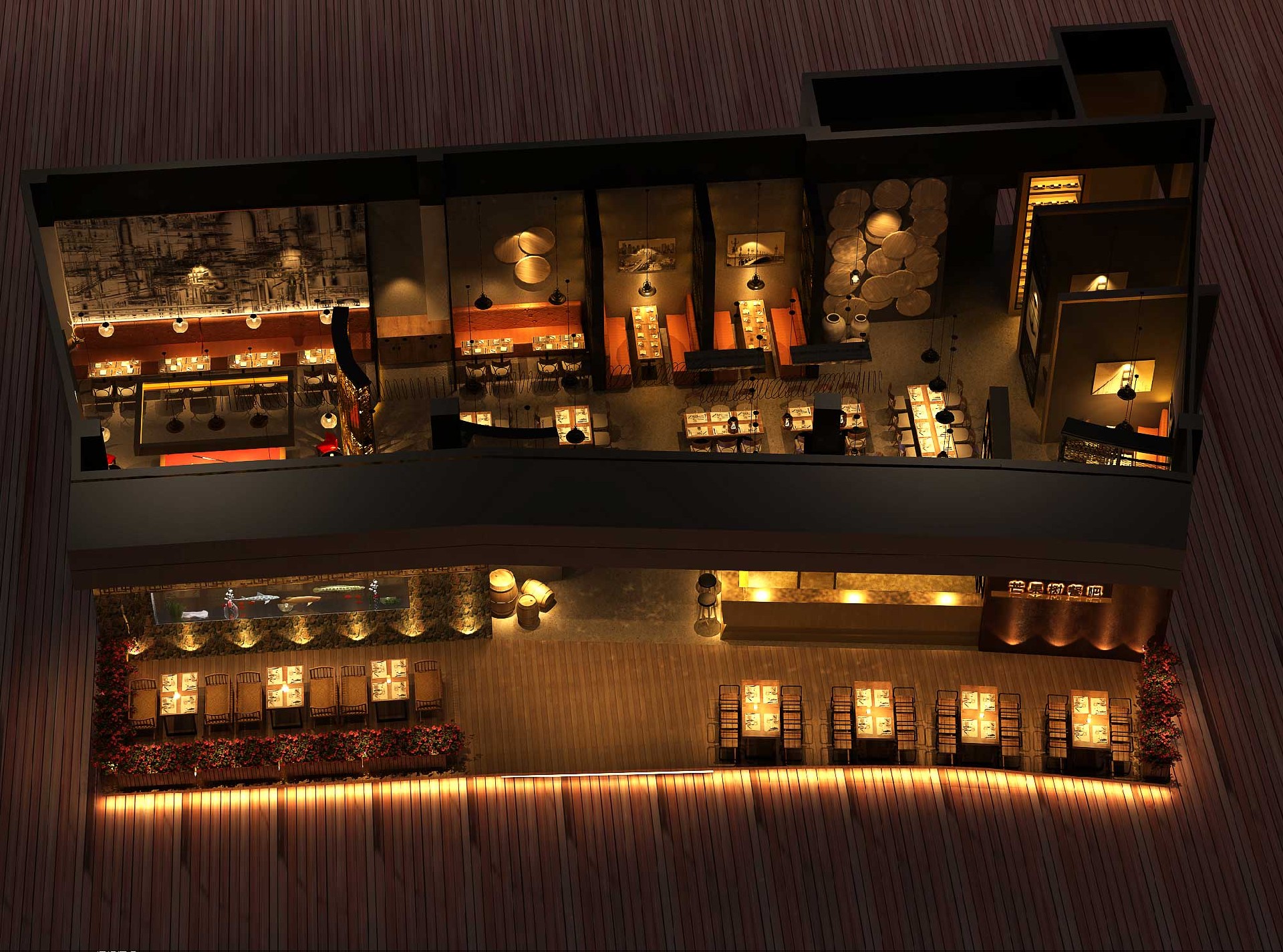 600平米洛陽(yáng)休閑餐廳裝修設(shè)計(jì)效果圖