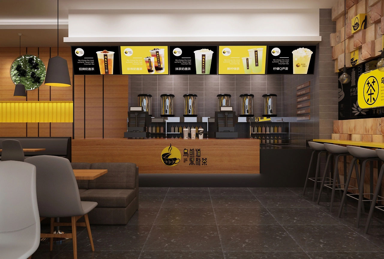 120平米鄭州飲品店裝修設(shè)計效果圖