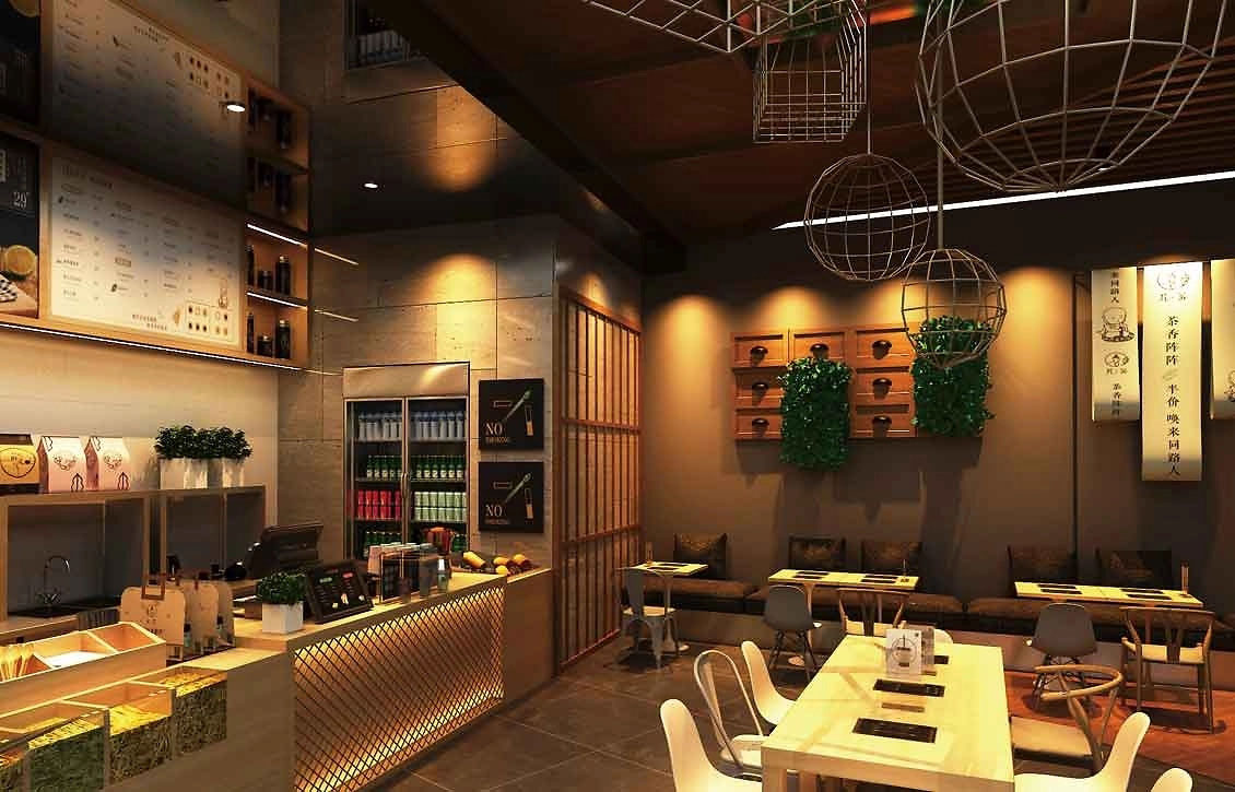 80平米奶茶飲品店裝修設(shè)計效果圖